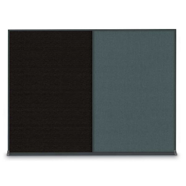 United Visual Products Double Door Radius Plus Corkboard, 48"X, UV8003PLUS-BRONZE-FORBO UV8003PLUS-BRONZE-FORBO - main